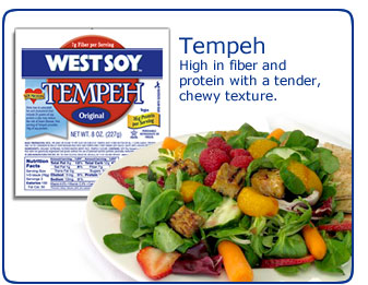 Tempeh-High in fiber and protein with a tender, chewy texture.
